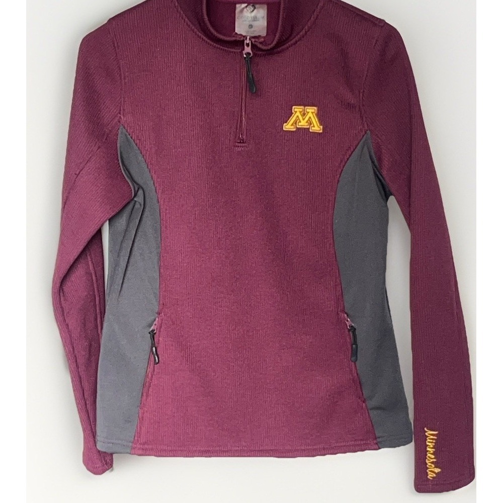Minnesota Gophers Colosseum Pullover 1/4‎ Zip Jacket Gray Maroon Size M